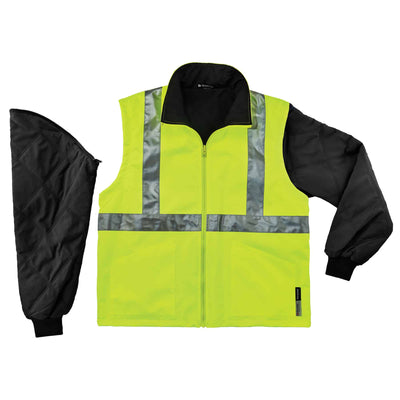 Ergodyne GloWear 8385 4-in-1 Hi-Vis Winter Jacket Parka - Type R, Class 3/2 - Lime