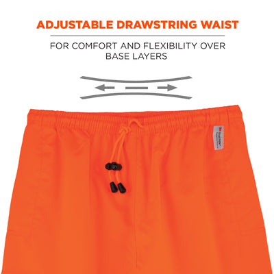 Ergodyne GloWear 8915 Hi-Vis Rain Pants - Class E, Breathable - Orange