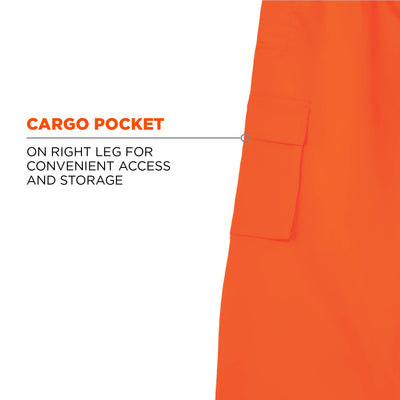 Ergodyne GloWear 8915 Hi-Vis Rain Pants - Class E, Breathable - Orange