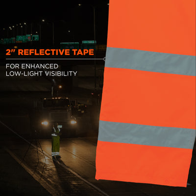 Ergodyne GloWear 8915 Hi-Vis Rain Pants - Class E, Breathable - Orange