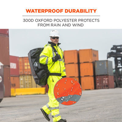 Ergodyne GloWear 8915 Hi-Vis Rain Pants - Class E, Breathable - Orange
