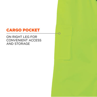Ergodyne GloWear 8915 Hi-Vis Rain Pants - Class E, Breathable - Lime