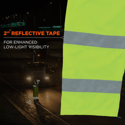 Ergodyne GloWear 8915 Hi-Vis Rain Pants - Class E, Breathable - Lime