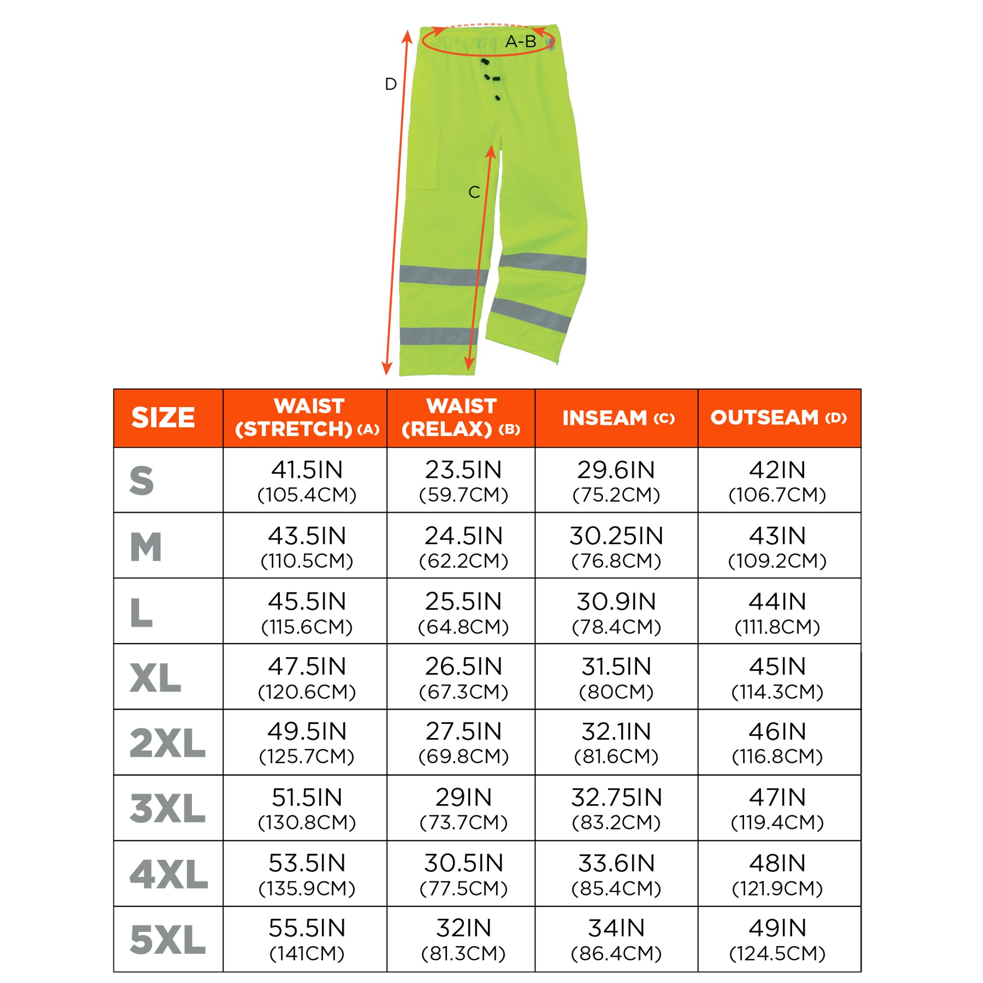 Ergodyne GloWear 8915 Hi-Vis Rain Pants - Class E, Breathable - Lime