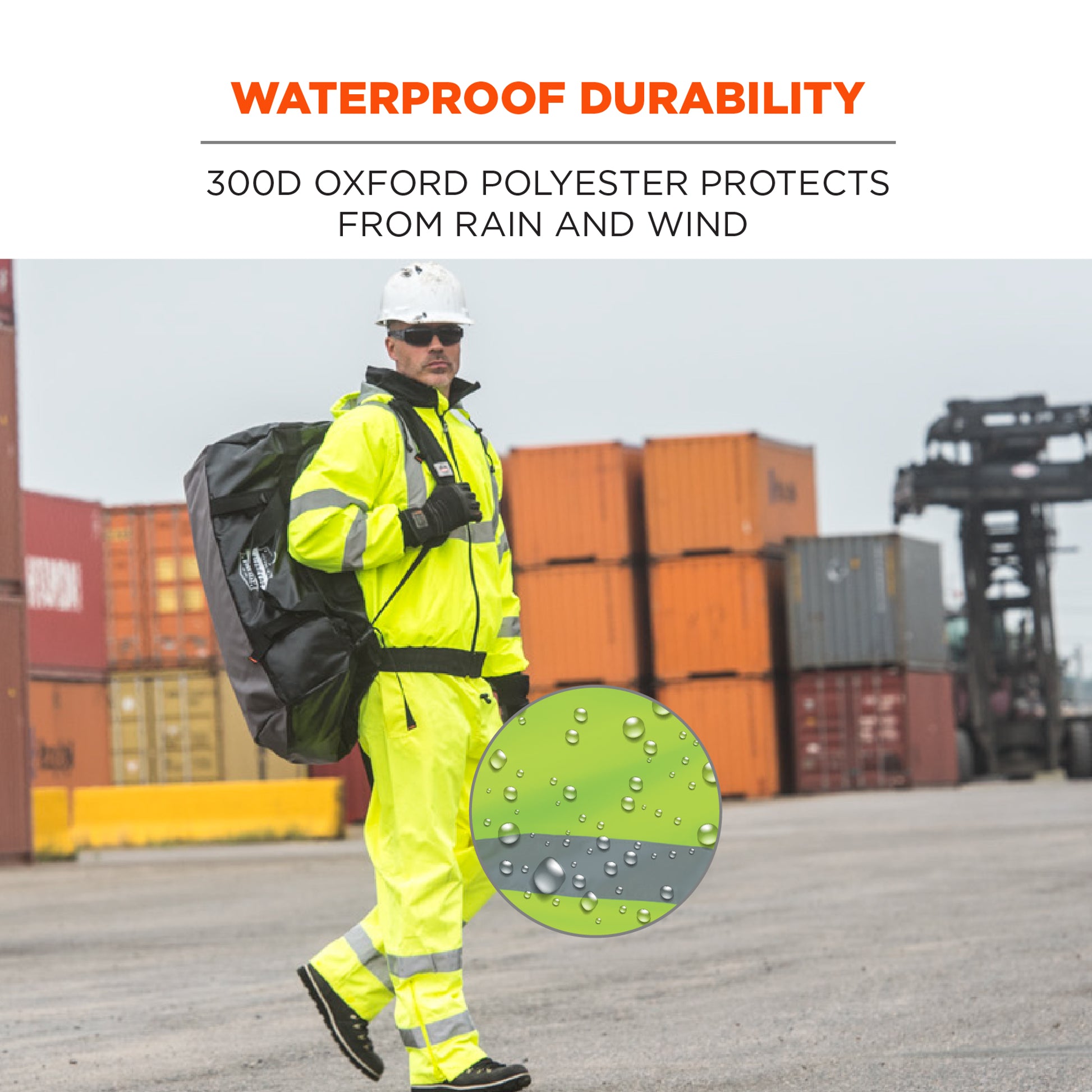 Ergodyne GloWear 8915 Hi-Vis Rain Pants - Class E, Breathable - Lime