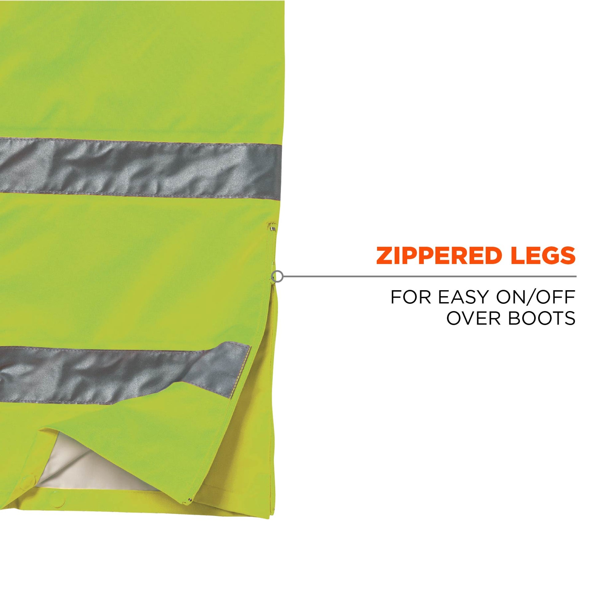 Ergodyne GloWear 8915 Hi-Vis Rain Pants - Class E, Breathable - Lime
