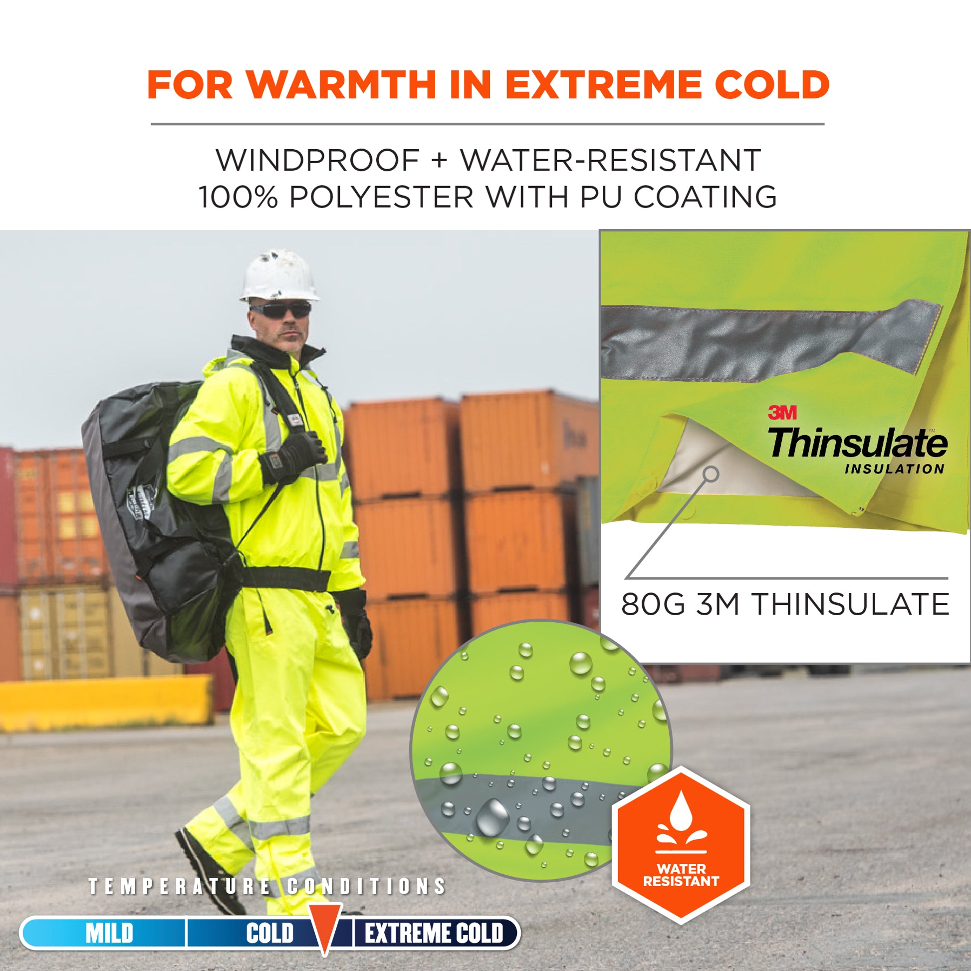 Ergodyne GloWear 8925 Hi-Vis Thermal Pants - Class E - Lime
