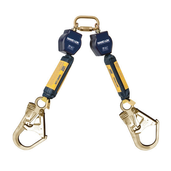 3M DBI-SALA 6 ft Nano - Lok Twin - Leg Quick Connect Self Retracting Lifeline - Web - 3101288