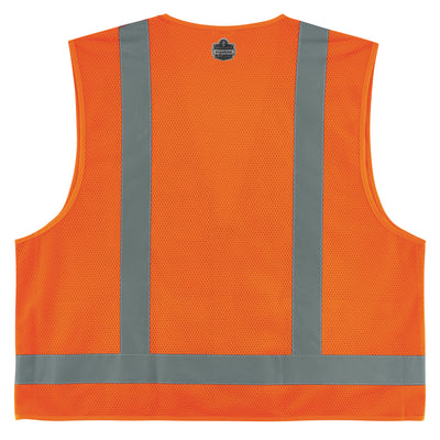 Ergodyne GloWear 8249Z-S Hi-Vis Surveyors Vest - Type R, Class 2, Zipper, Economy, Single Size - Orange