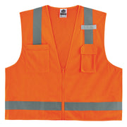 Ergodyne GloWear 8249Z-S Hi-Vis Surveyors Vest - Type R, Class 2, Zipper, Economy, Single Size - Orange