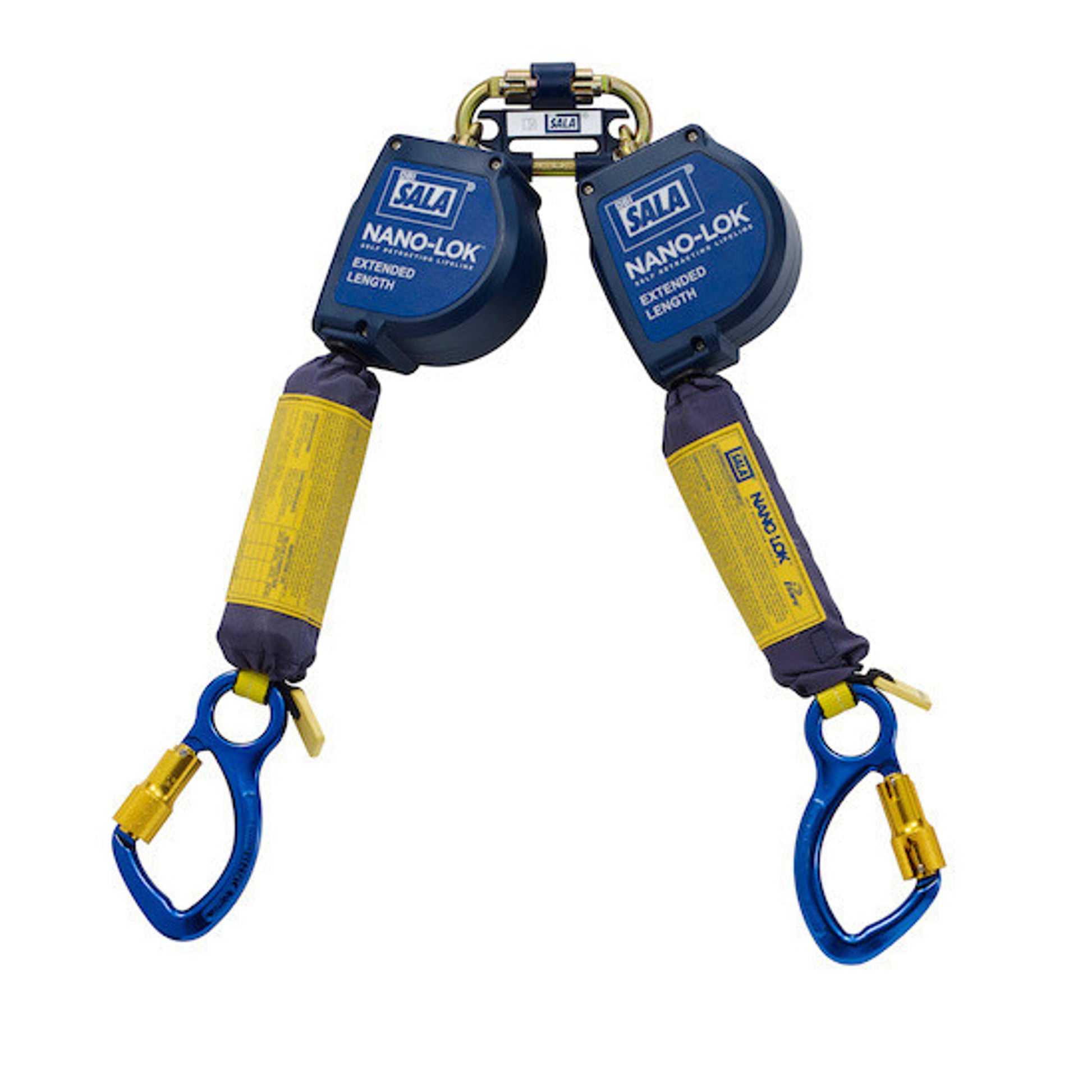 3M DBI-SALA 11 ft Nano - Lok Extended Length Twin - Leg Quick Connect Self Retracting Lifeline - Web - 3101622