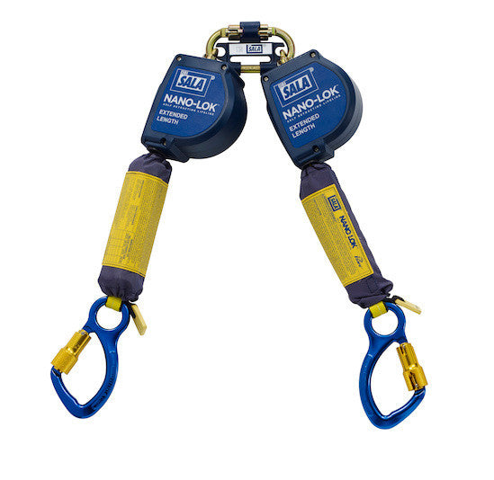 3M DBI-SALA 11 ft Nano - Lok Extended Length Twin - Leg Quick Connect Self Retracting Lifeline - Web - 3101622