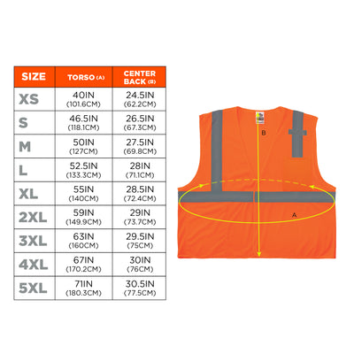 Ergodyne GloWear 8210HL-S Mesh Hi-Vis Safety Vest - Type R, Class 2, Hook & Loop, Economy, Single Size - Orange