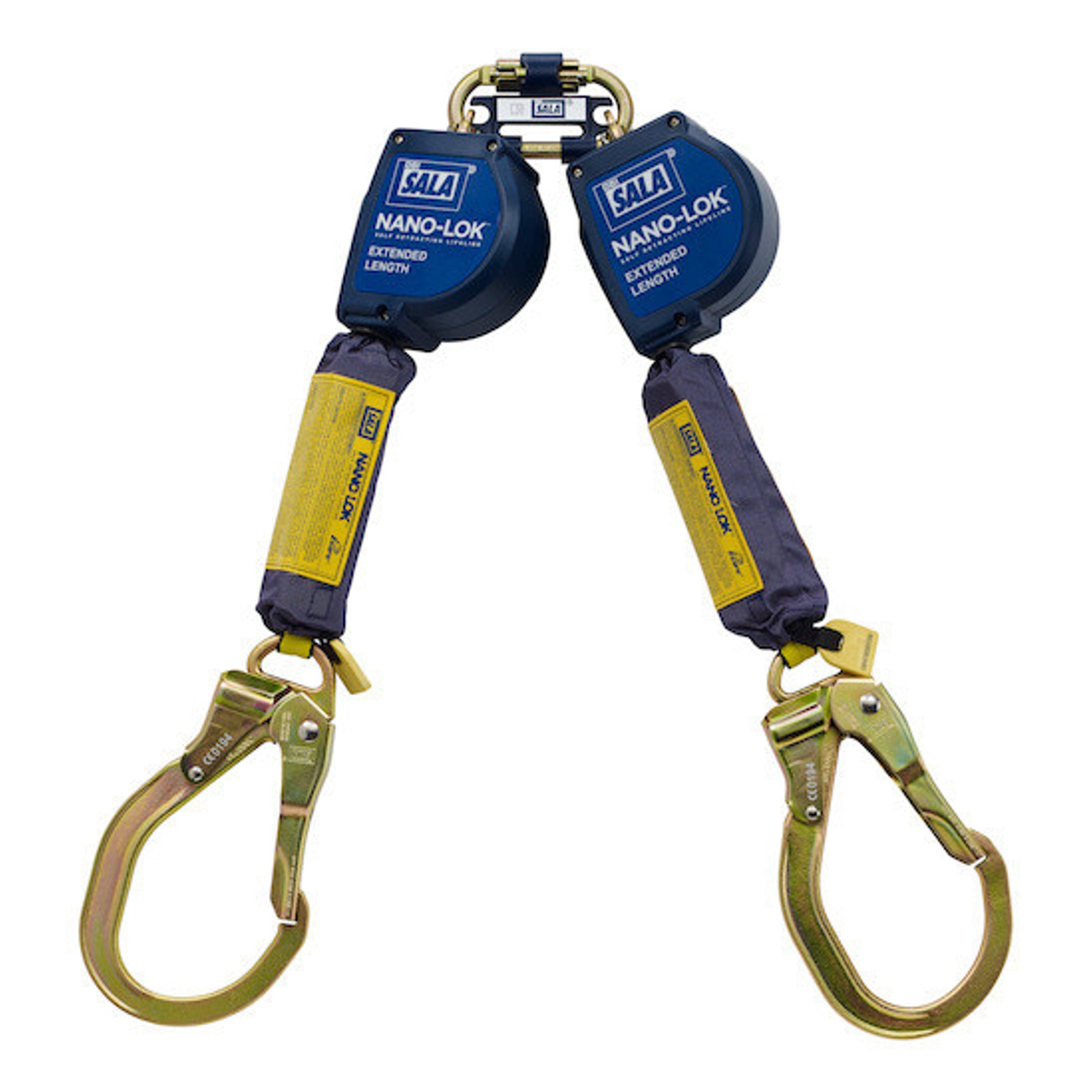 3M DBI-SALA 9 ft Nano - Lok Extended Length Twin - Leg Quick Connect Self Retracting Lifeline - Web - 3101626
