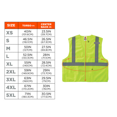 Ergodyne GloWear 8215BA-S Breakaway Mesh Hi-Vis Safety Vest - Type R, Class 2, Economy, Single Size - Lime