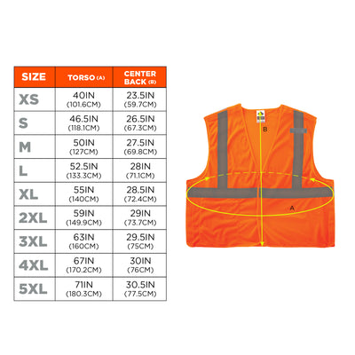 Ergodyne GloWear 8215BA-S Breakaway Mesh Hi-Vis Safety Vest - Type R, Class 2, Economy, Single Size - Orange