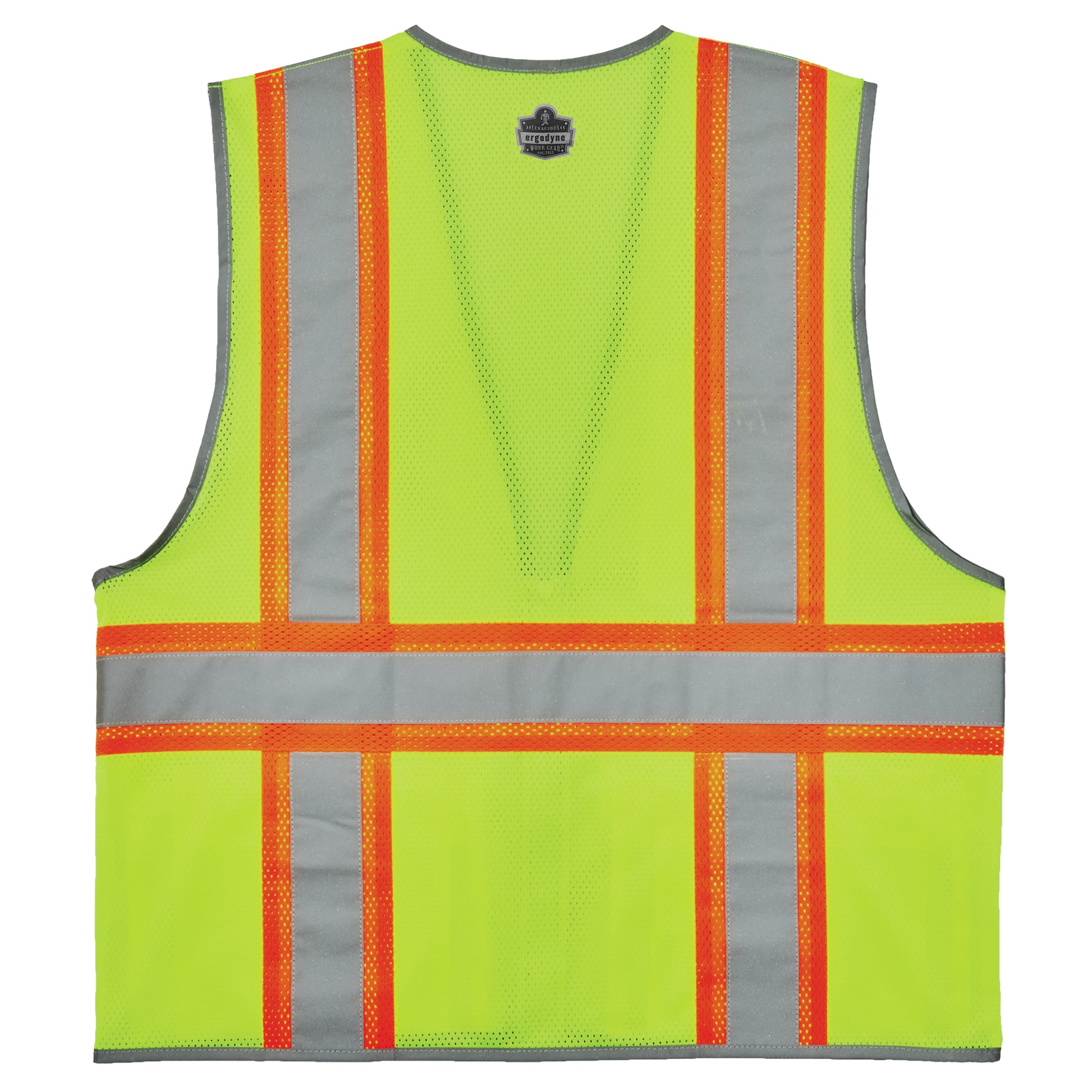 Ergodyne GloWear 8246Z-S Two-Tone Mesh Hi-Vis Safety Vest - Type R, Class 2, Zipper, Reflective Binding, Single Size - Lime