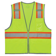 Ergodyne GloWear 8246Z-S Two-Tone Mesh Hi-Vis Safety Vest - Type R, Class 2, Zipper, Reflective Binding, Single Size - Lime