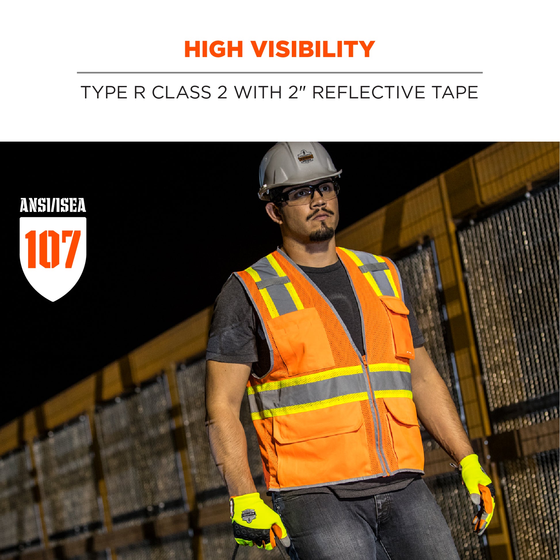 Ergodyne GloWear 8246Z-S Two-Tone Mesh Hi-Vis Safety Vest - Type R, Class 2, Zipper, Reflective Binding, Single Size - Lime