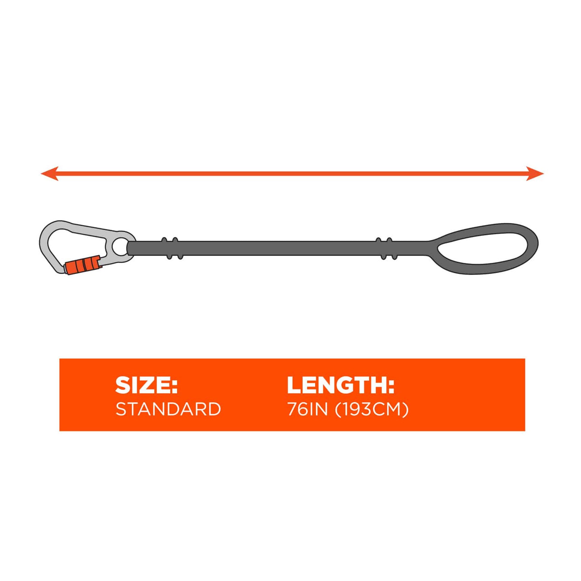 Ergodyne Squids 3148 Tool Lanyard - XL Locking Carabiner and Loop - 80lbs