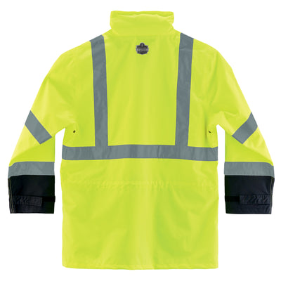 Ergodyne GloWear 8365BK Hi-Vis Rain Jacket - Type R, Class 3, Black Bottom - Lime
