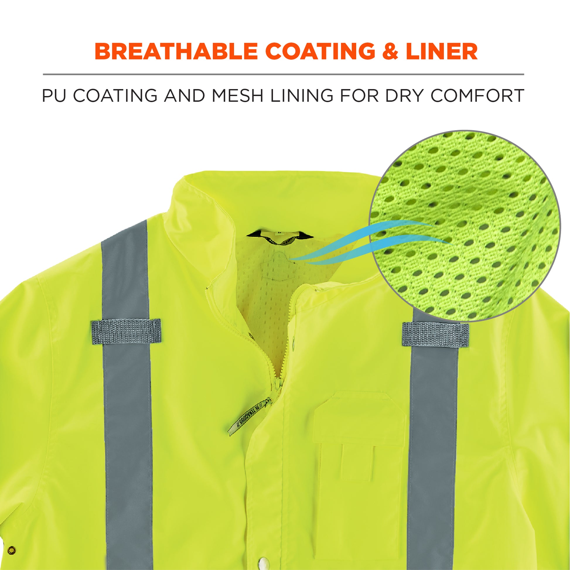 Ergodyne GloWear 8365BK Hi-Vis Rain Jacket - Type R, Class 3, Black Bottom - Lime
