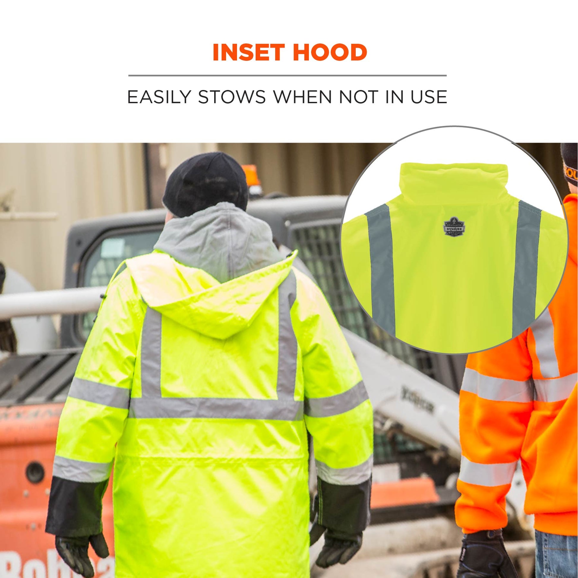 Ergodyne GloWear 8365BK Hi-Vis Rain Jacket - Type R, Class 3, Black Bottom - Lime