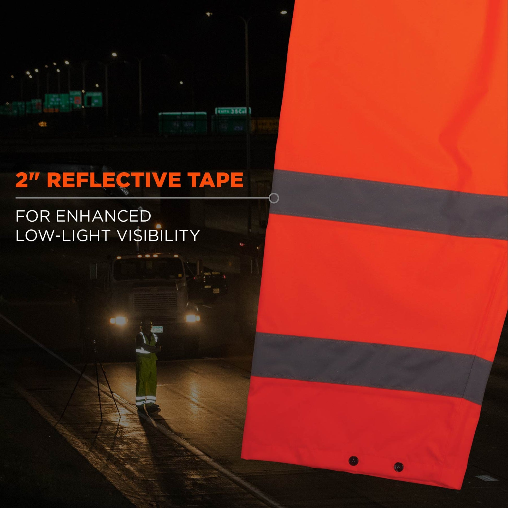 Ergodyne GloWear 8916 Lightweight Hi-Vis Rain Pants - Class E - Orange