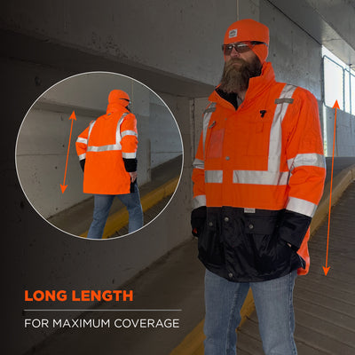 Ergodyne GloWear 8386 Hi-Vis Shell Jacket - Type R, Class 3 - Orange