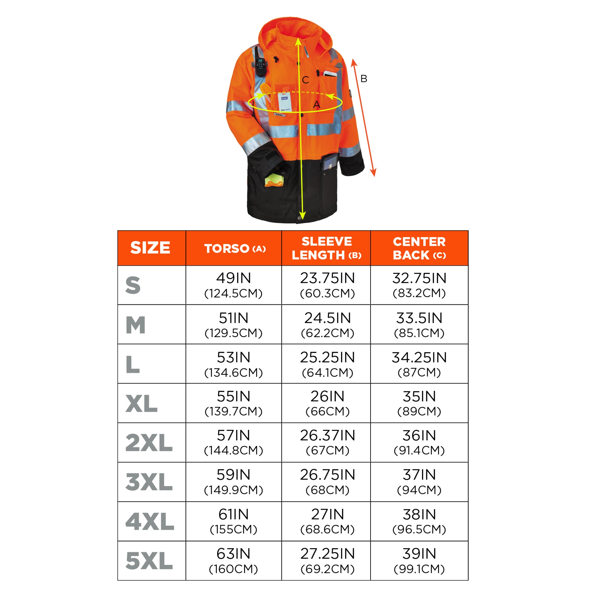 Ergodyne GloWear 8386 Hi-Vis Shell Jacket - Type R, Class 3 - Orange