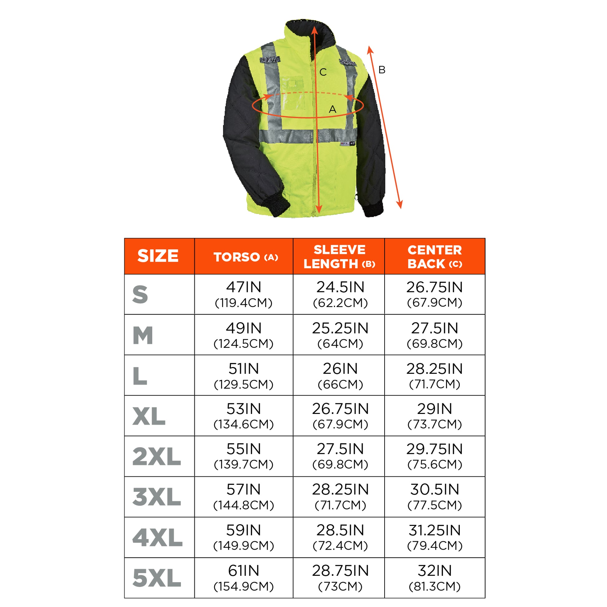 Ergodyne GloWear 8287 Hi-Vis Winter Jacket and Vest with Detachable Sleeves - Type R, Class 2 - Lime