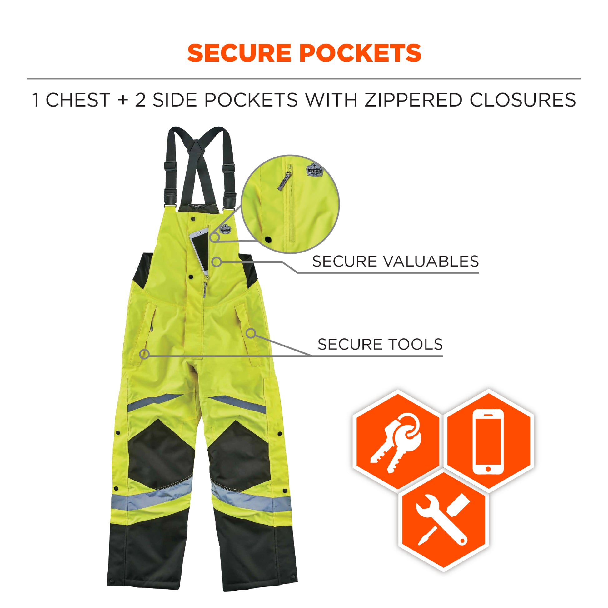 Ergodyne GloWear 8928 Hi-Vis Insulated Bibs - Class E - Lime