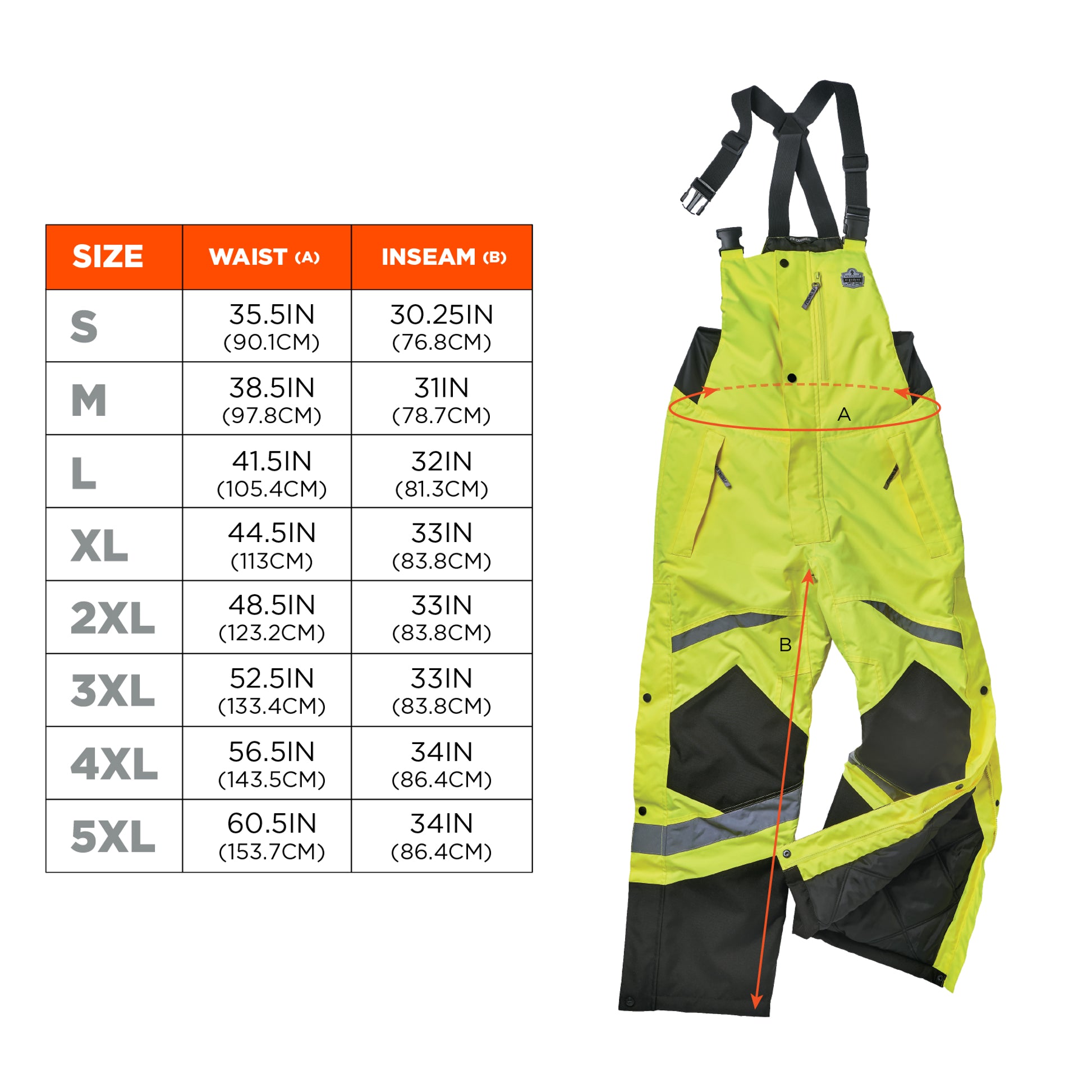 Ergodyne GloWear 8928 Hi-Vis Insulated Bibs - Class E - Lime