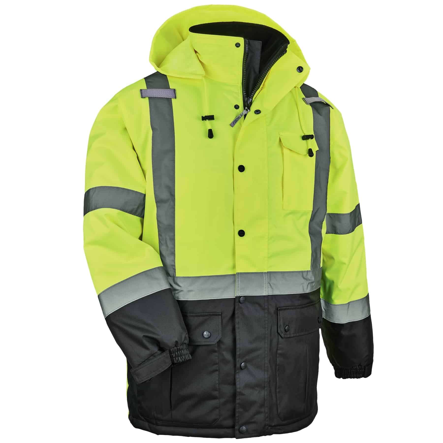 Ergodyne GloWear 8384 Hi-Vis Winter Jacket Quilted Parka - Type R, Class 3 - Lime