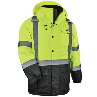 Ergodyne GloWear 8384 Hi-Vis Winter Jacket Quilted Parka - Type R, Class 3 - Lime