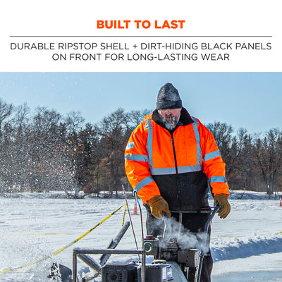 Ergodyne GloWear 8381 4-in-1 Hi-Vis Winter Bomber Jacket - Type R, Class 3 - Orange