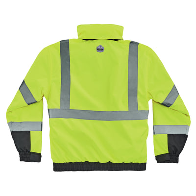 Ergodyne GloWear 8381 4-in-1 Hi-Vis Winter Bomber Jacket - Type R, Class 3 - Lime