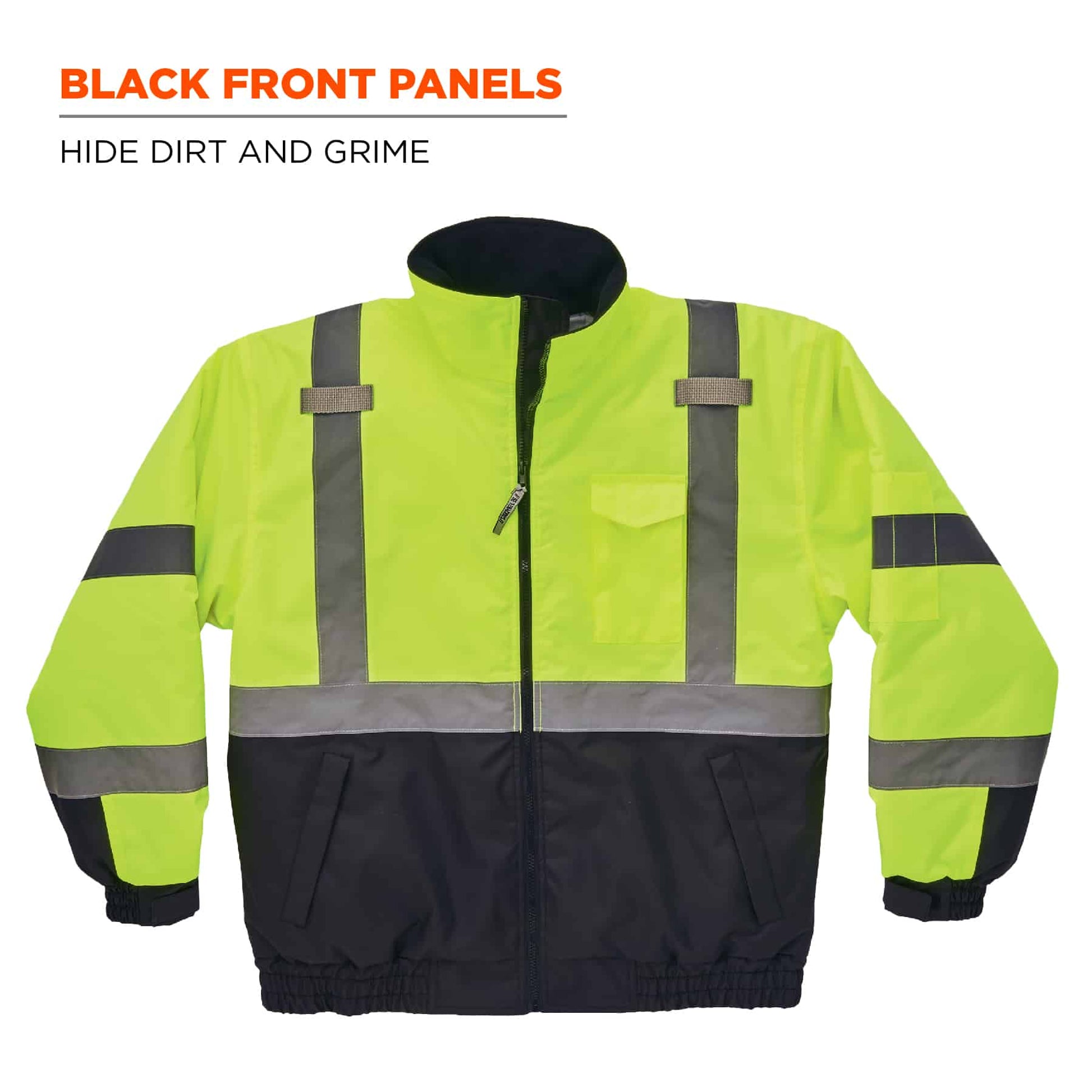 Ergodyne GloWear 8377 Hi-Vis Winter Bomber Jacket - Type R, Class 3 - Lime