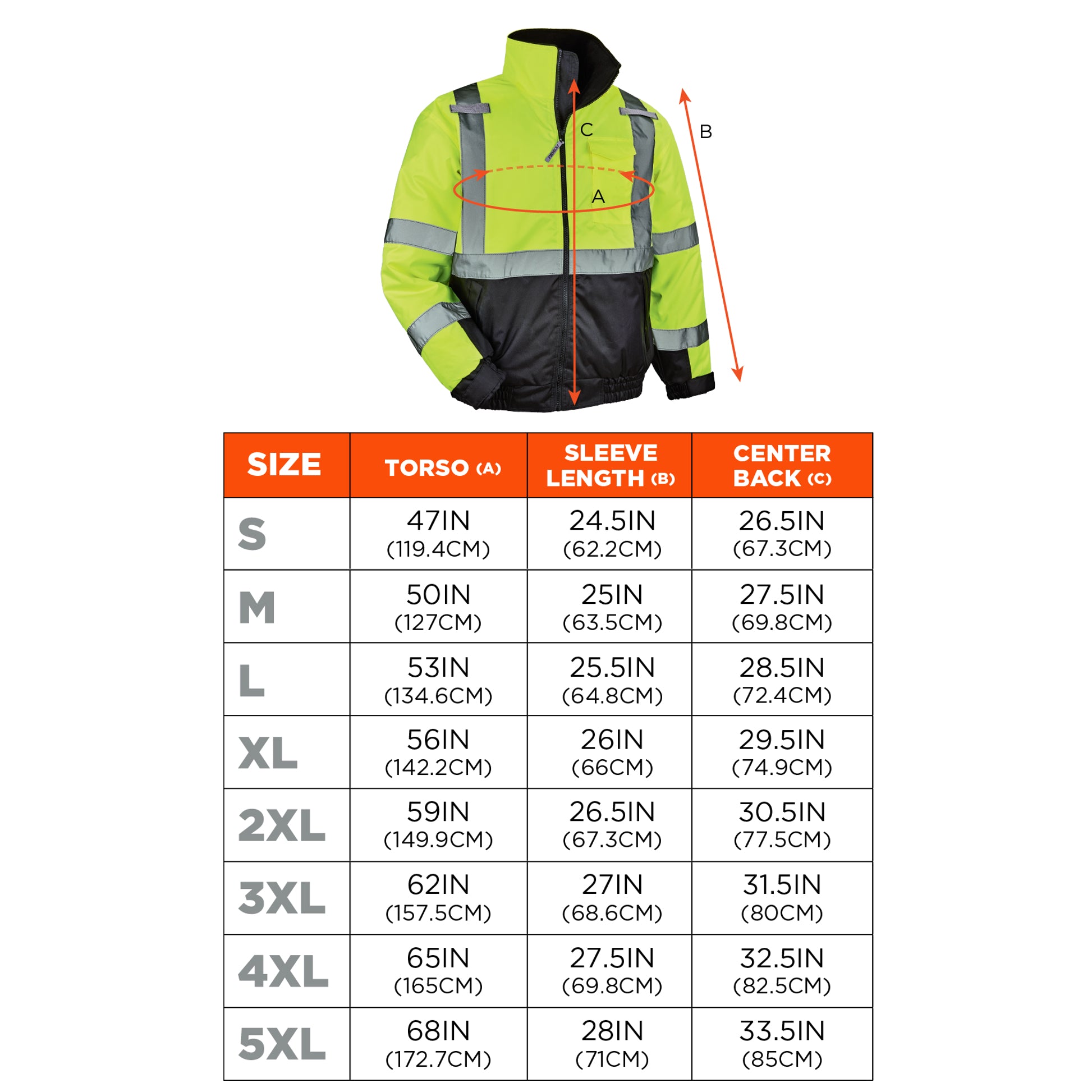 Ergodyne GloWear 8377 Hi-Vis Winter Bomber Jacket - Type R, Class 3 - Lime