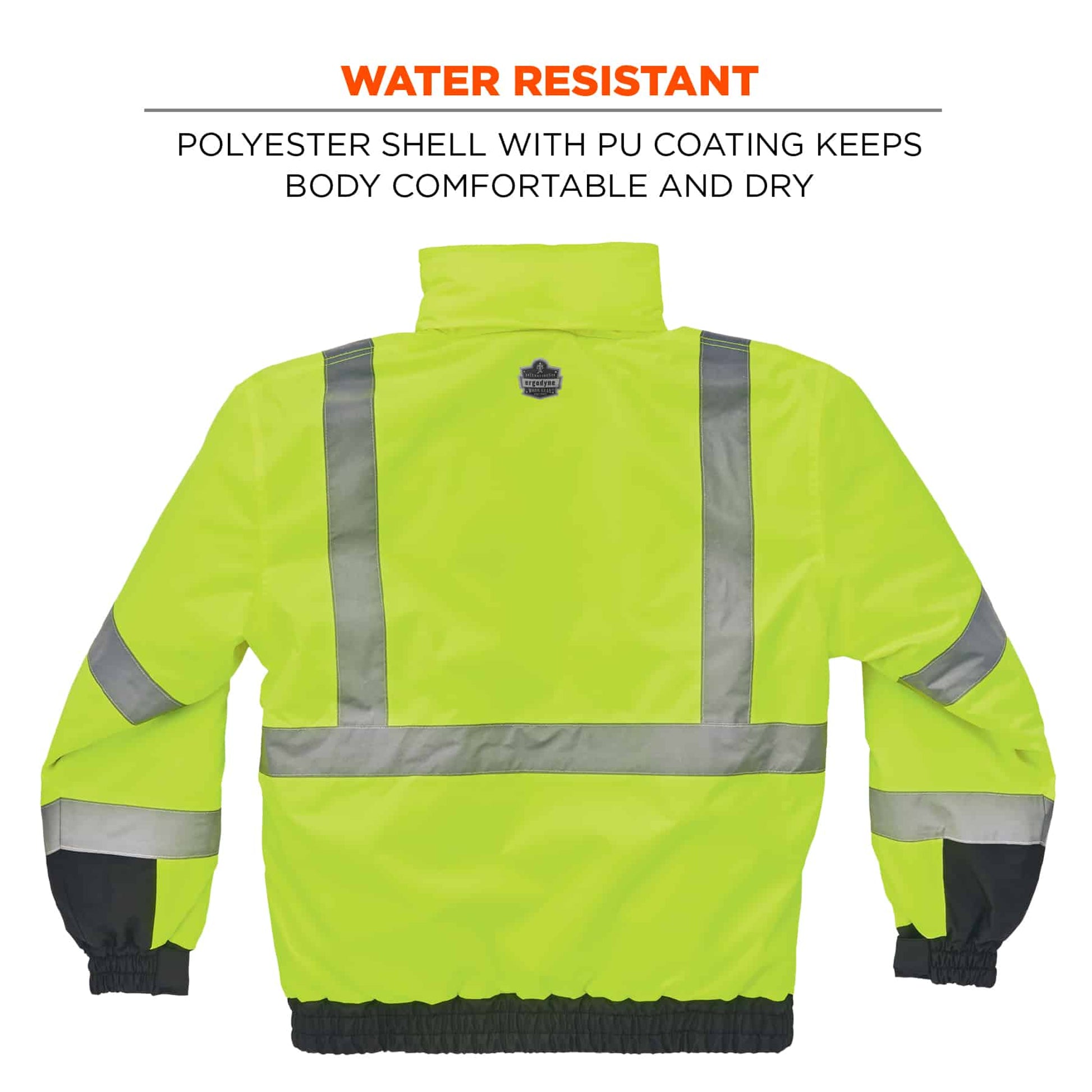 Ergodyne GloWear 8377 Hi-Vis Winter Bomber Jacket - Type R, Class 3 - Lime
