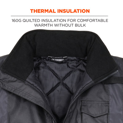 Ergodyne GloWear 8377EV Enhanced Visibility Reflective Winter Bomber Jacket - Non-Certified - Black