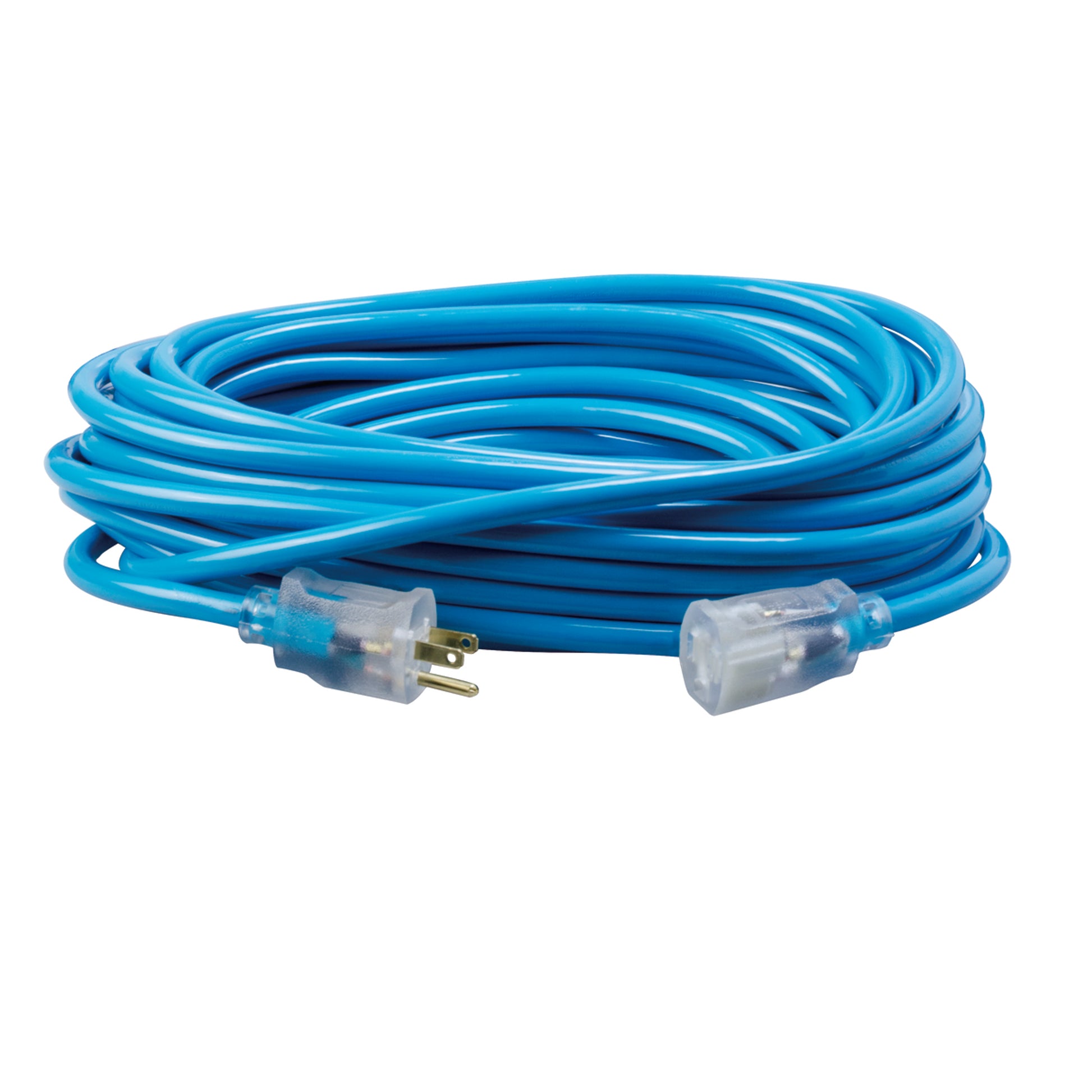 100 ft. Cool Blue 12/3 Vinyl Outdoor Extension Cord with Lighted End