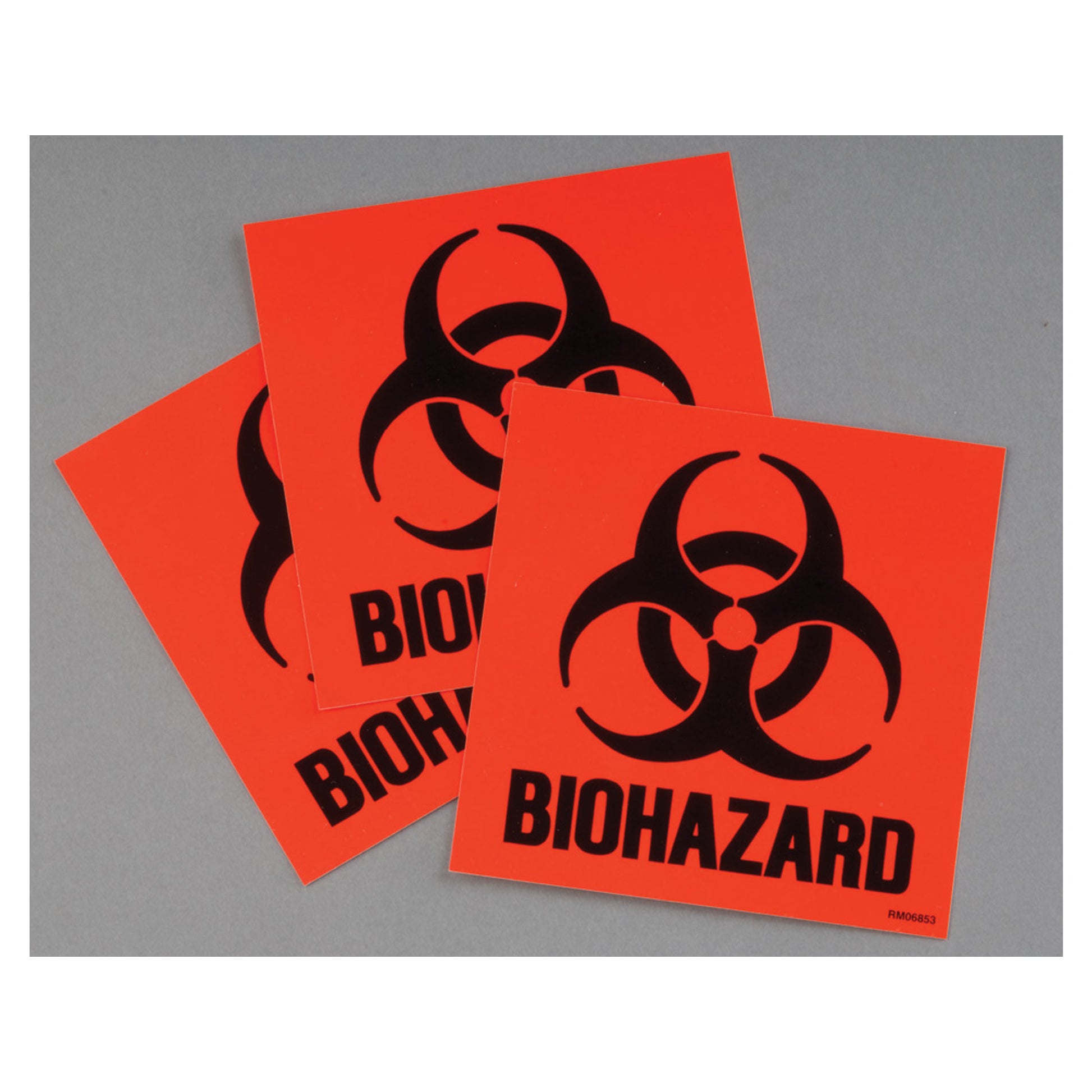 Justrite Label Kit For Biohazard Cans - 3 Labels And Instructions - Code Compliant For California - 25880