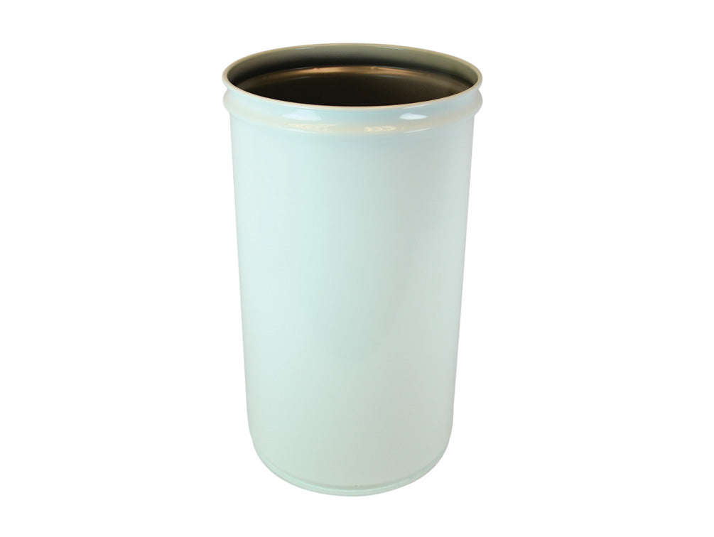 Justrite Cease-Fire Waste Receptacle - Safety Drum Can Only - 30 Gallon - White - 26014W