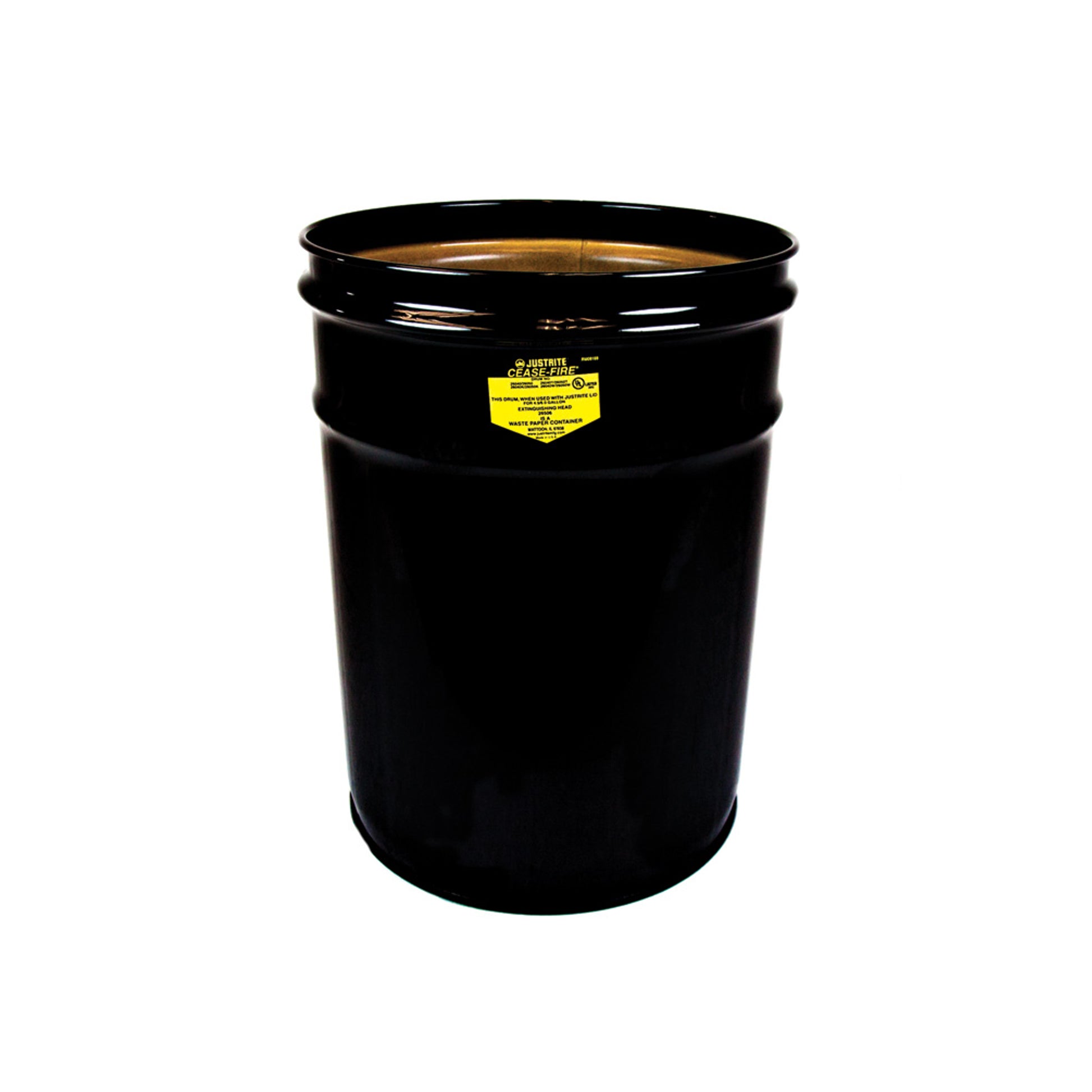 Justrite Cease-Fire Waste Receptacle - Safety Drum Can Only - 6 Gallon - Gray - 26050