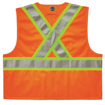 Ergodyne GloWear 8235ZX Two-Tone X-Back Safety Vest - Type R, Class 2, Zipper - Orange