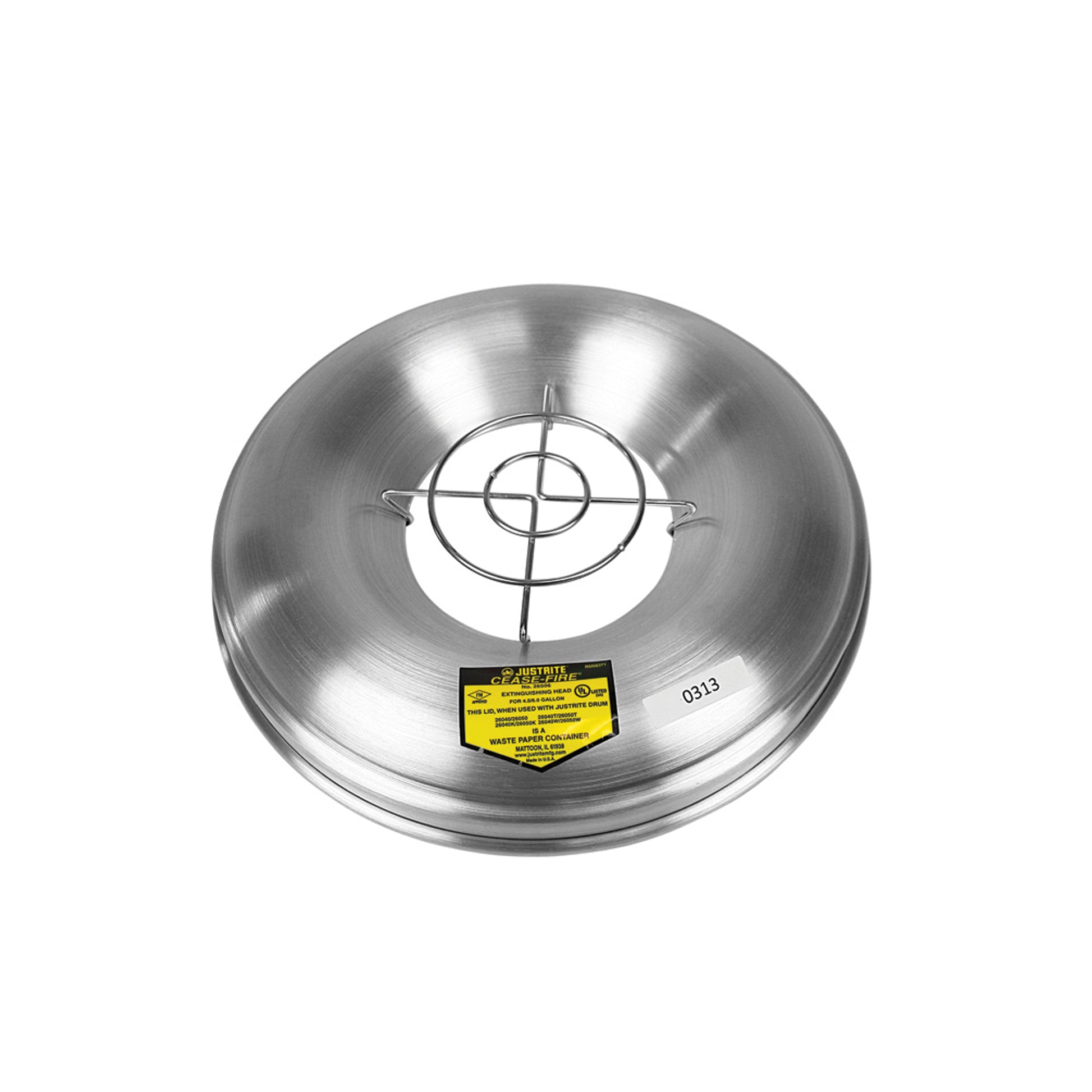 Justrite Aluminum Head With Grill Guard For Cease-Fire Ash And Butt Receptacle - 26265