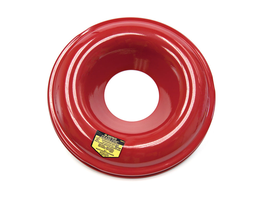 Justrite Steel Head For Use With Cease-Fire Waste Receptacle Safety Drum Can - 12/15 Gallon - Painted Red - 26312