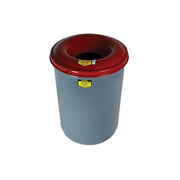 Justrite Cease-Fire Waste Receptacle - Safety Drum Can With Steel Head - 12 Gallon - Gray - 26412