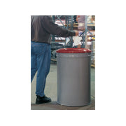 Justrite Cease-Fire Waste Receptacle - Safety Drum Can With Steel Head - 15 Gallon - Gray - 26415